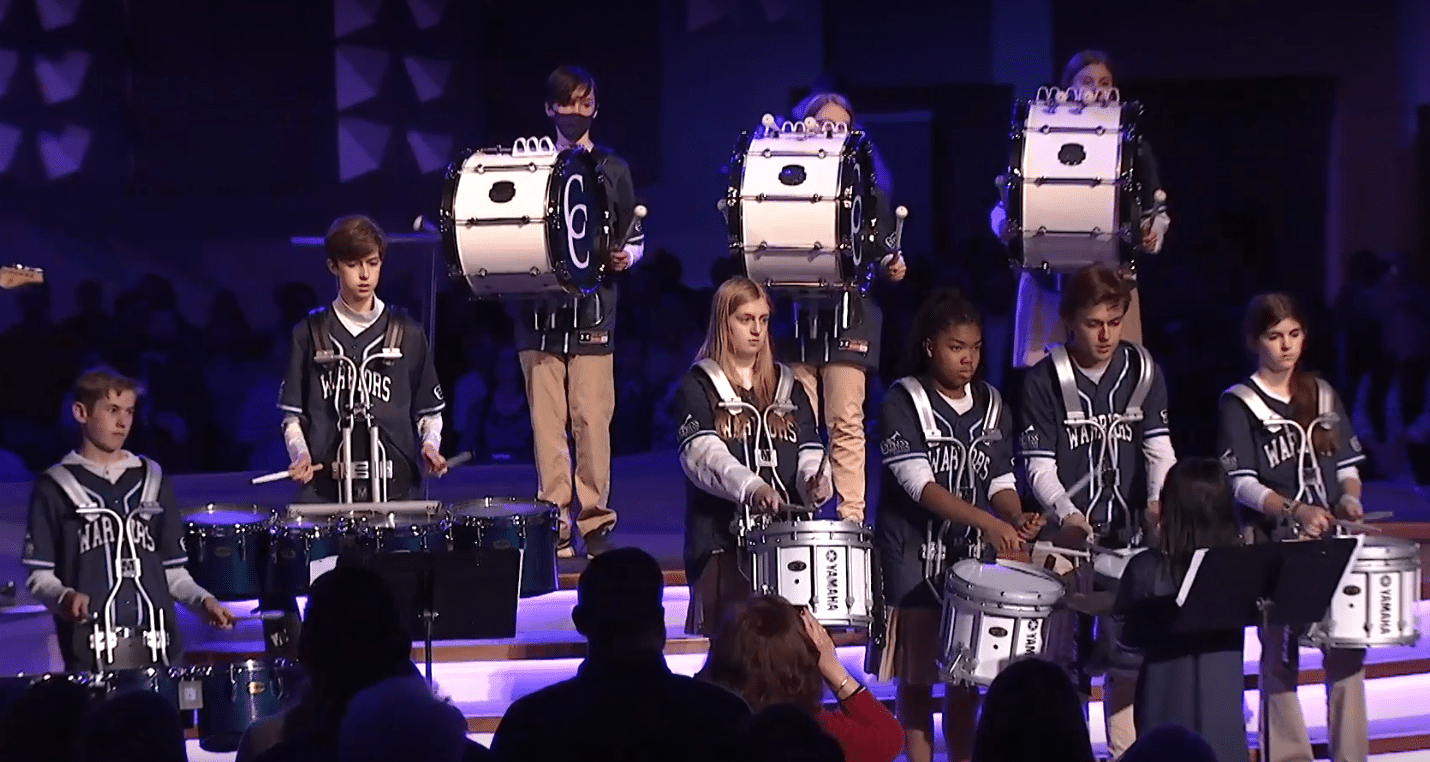 Drumline Performs "Little Drummer Boy"